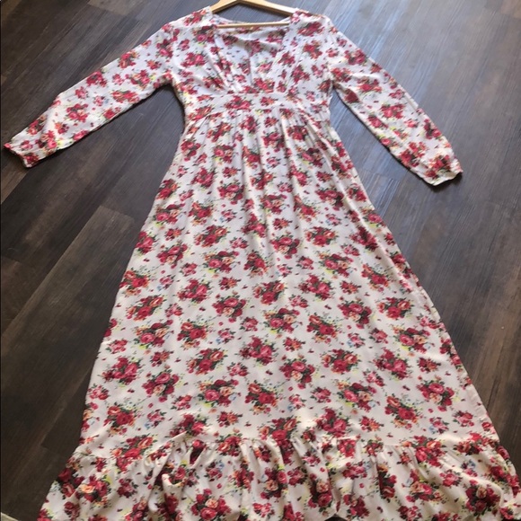 🌹Romantic Rose Plunging V Neck Floral Maxi Dress - Picture 10 of 10